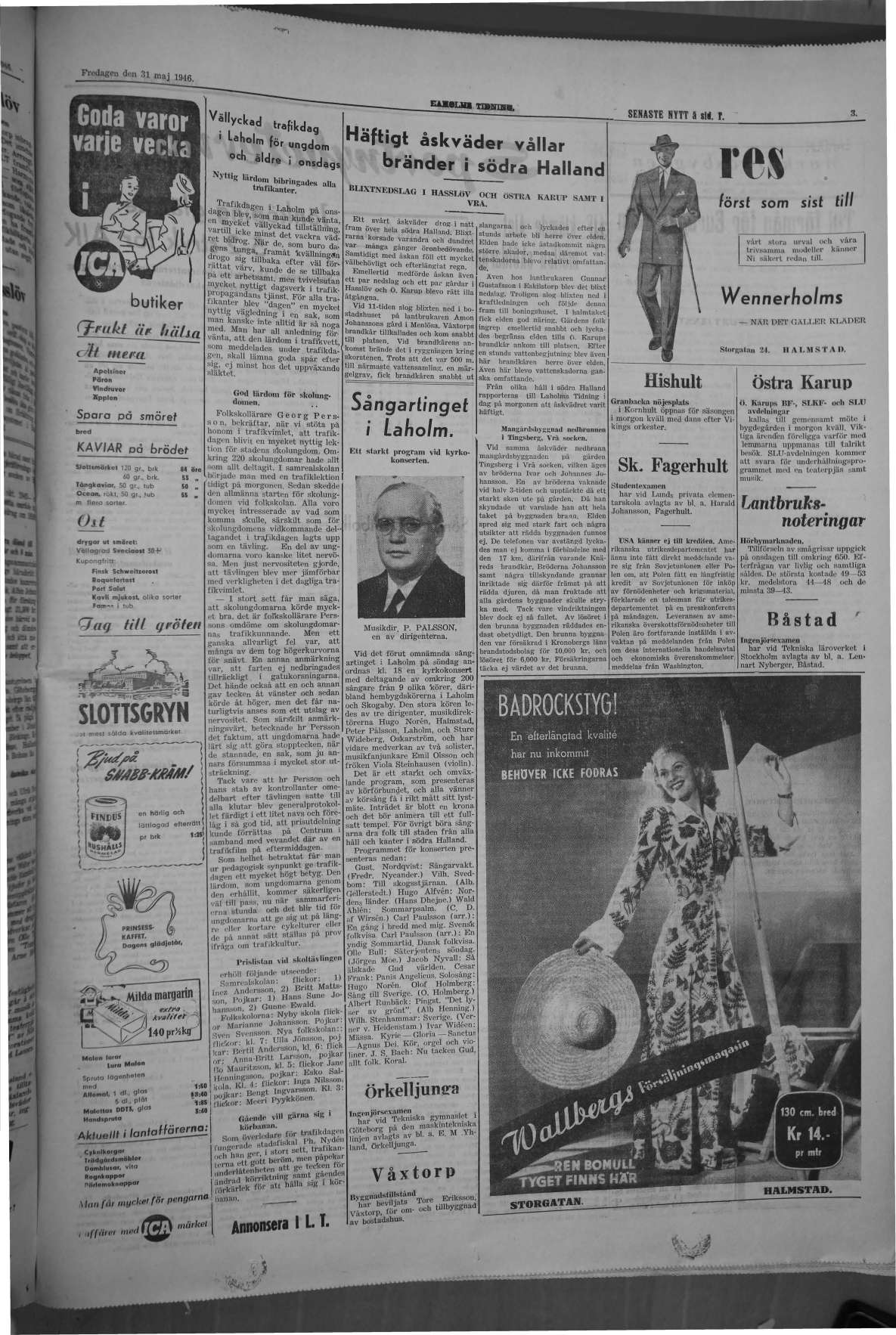Laholms Tidning Fredag 31 maj 1946, sida 3