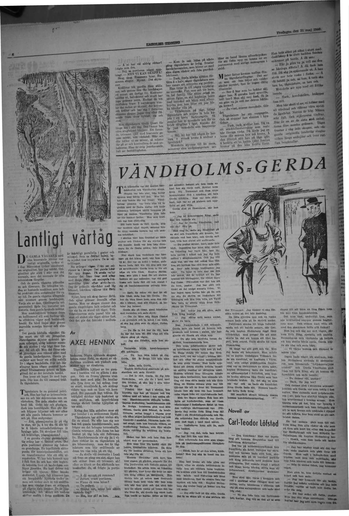 Laholms Tidning Fredag 31 maj 1946, sida 6