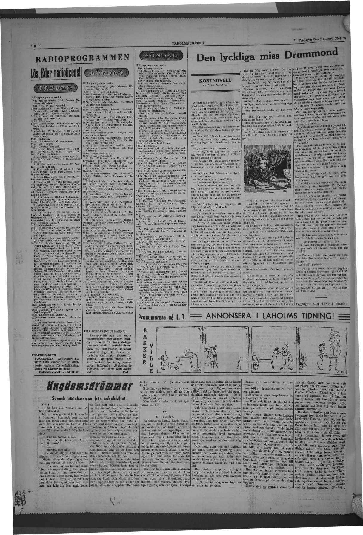 Laholms Tidning Fredag 1 augusti 1947, sida 6