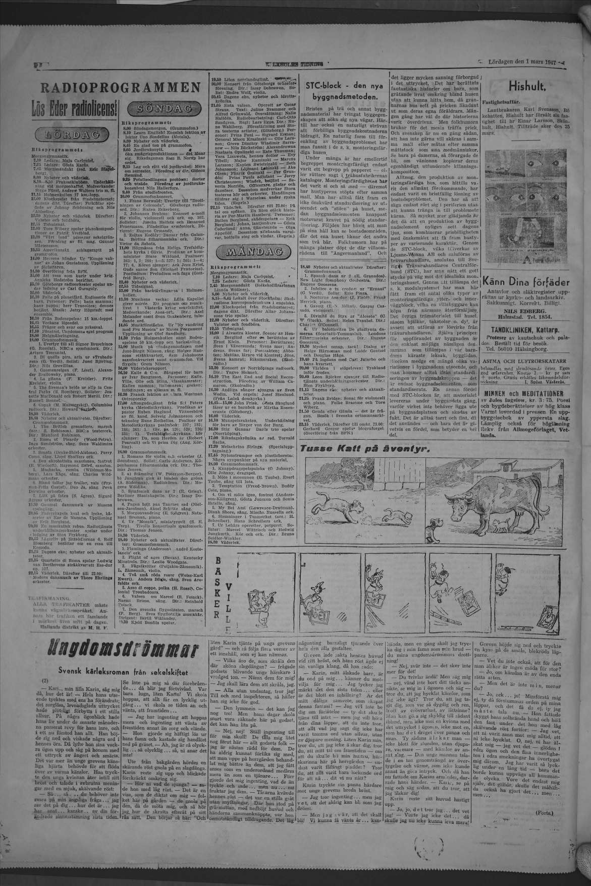 Laholms Tidning Lördag 1 mars 1947, sida 8