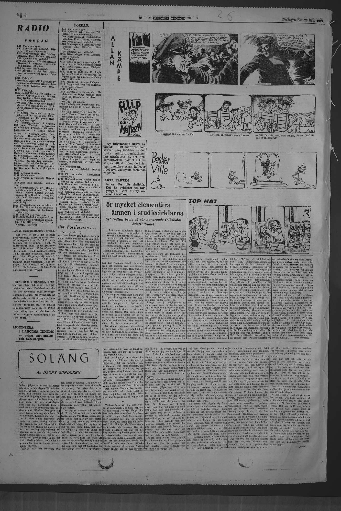 Laholms Tidning Fredag 26 augusti 1949, sida 6