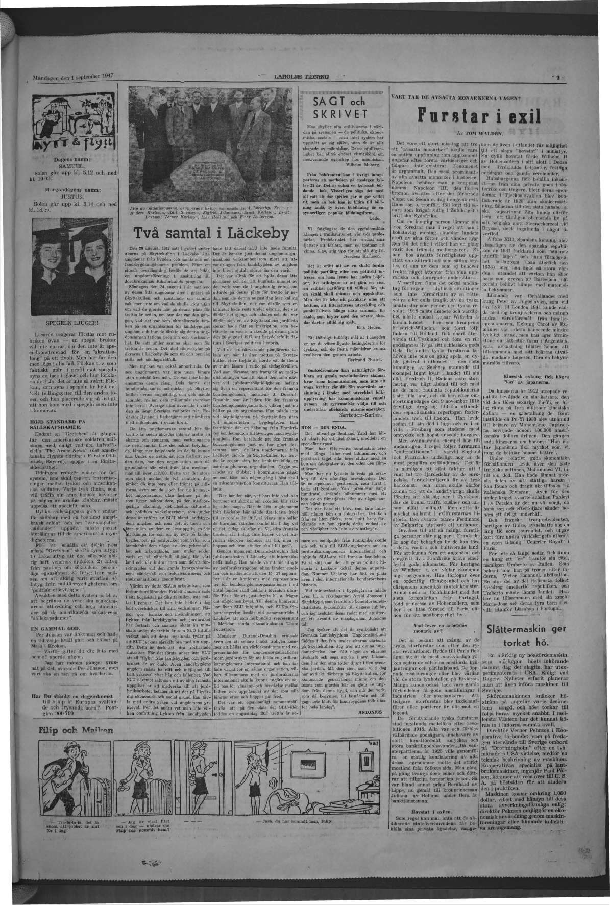Laholms Tidning Måndag 1 september 1947, sida 8
