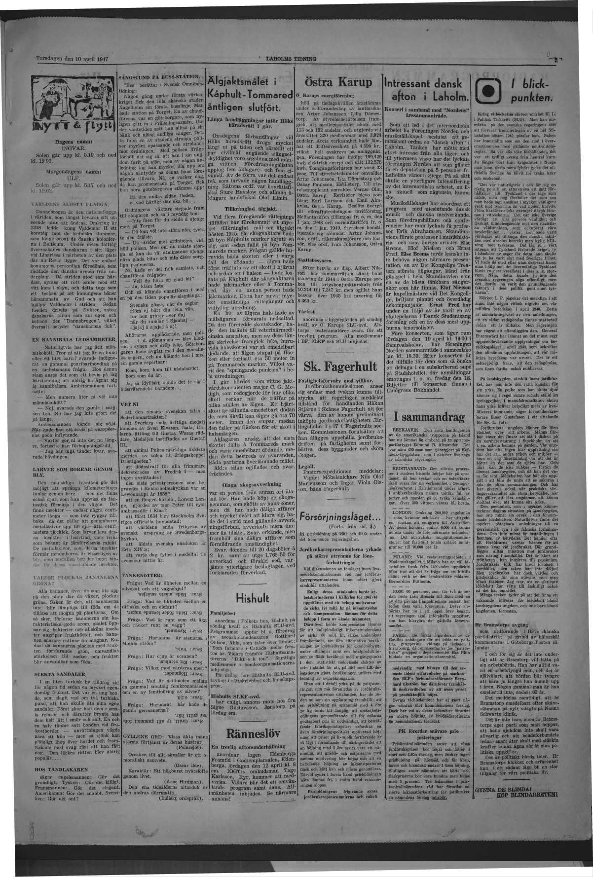 Laholms Tidning Torsdag 10 april 1947, sida 5