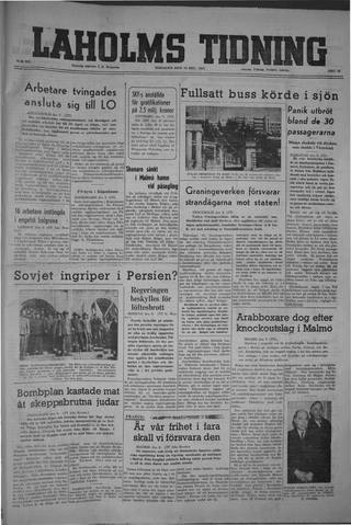Förstasidan, Tisdag 10 december 1946