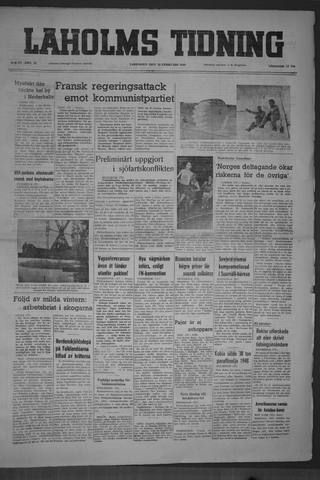 Förstasidan, Lördag 26 februari 1949