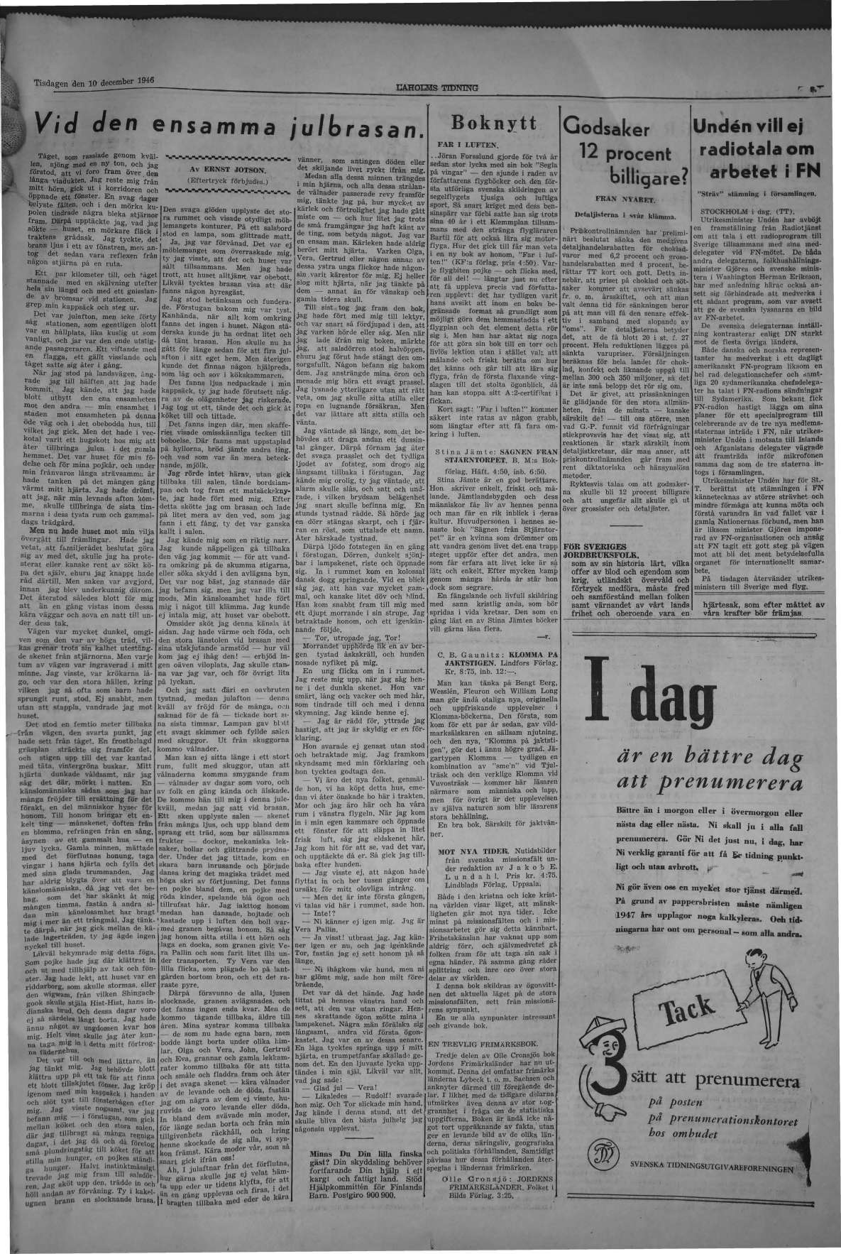 Laholms Tidning Tisdag 10 december 1946, sida 5