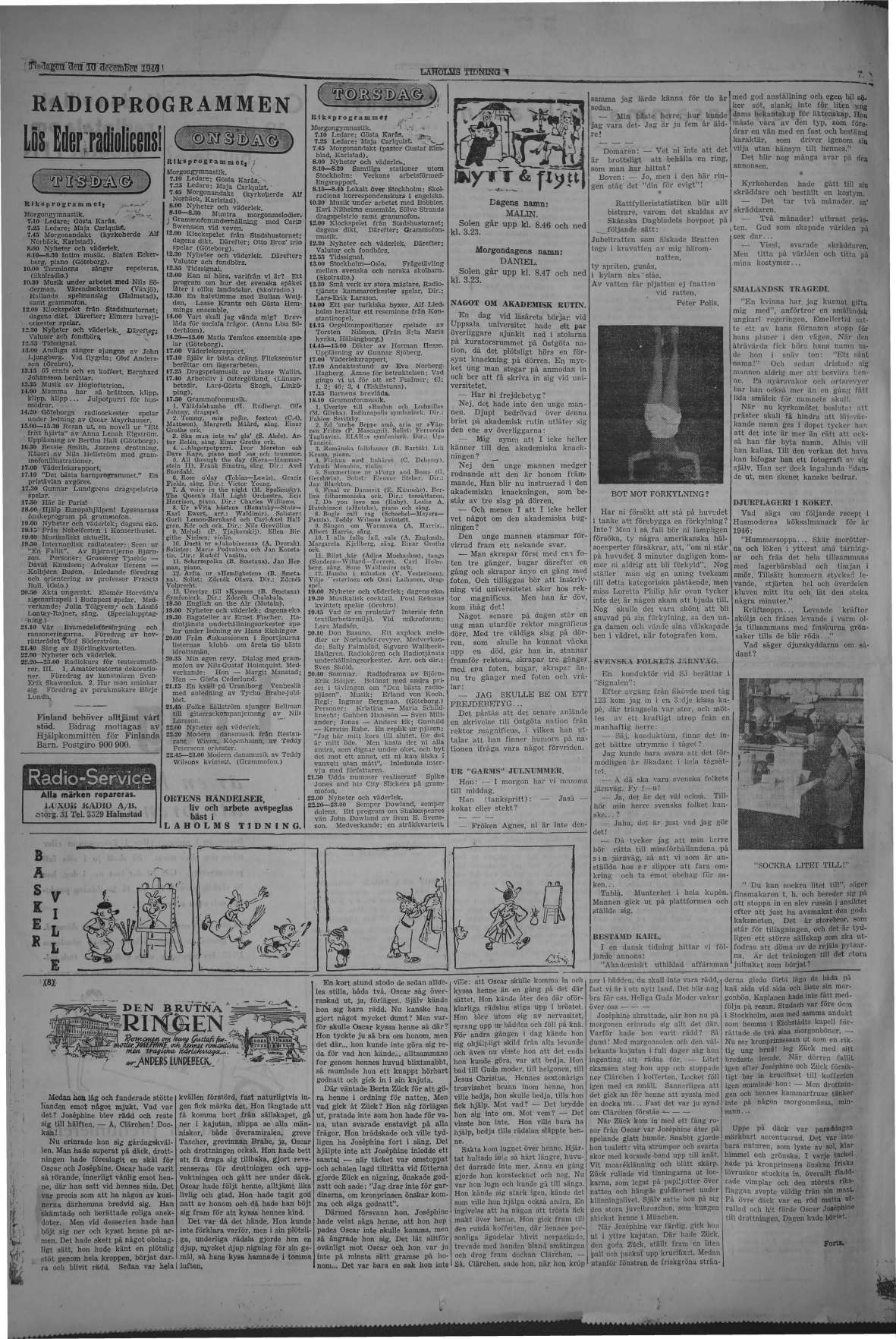 Laholms Tidning Tisdag 10 december 1946, sida 6