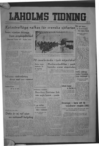 Förstasidan, Måndag 10 februari 1947