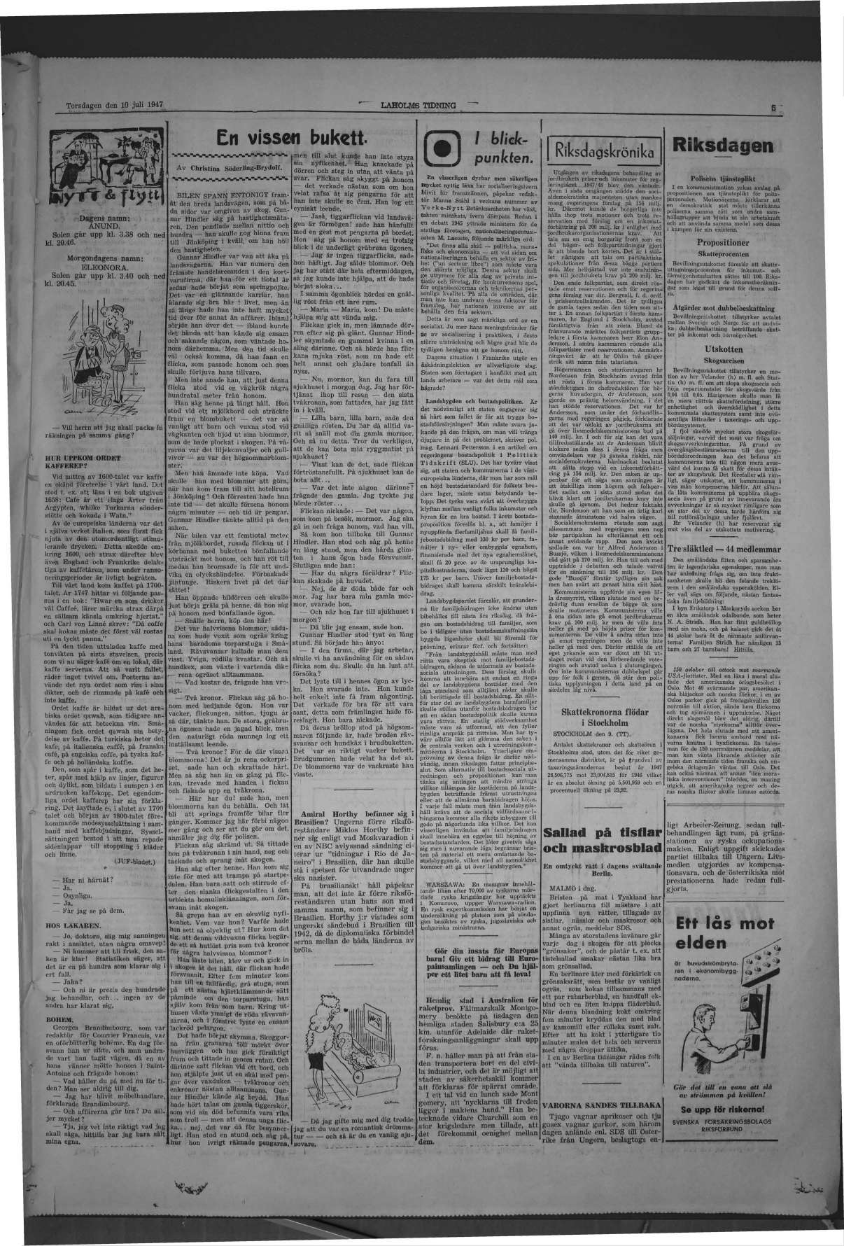 Laholms Tidning Torsdag 10 juli 1947, sida 5