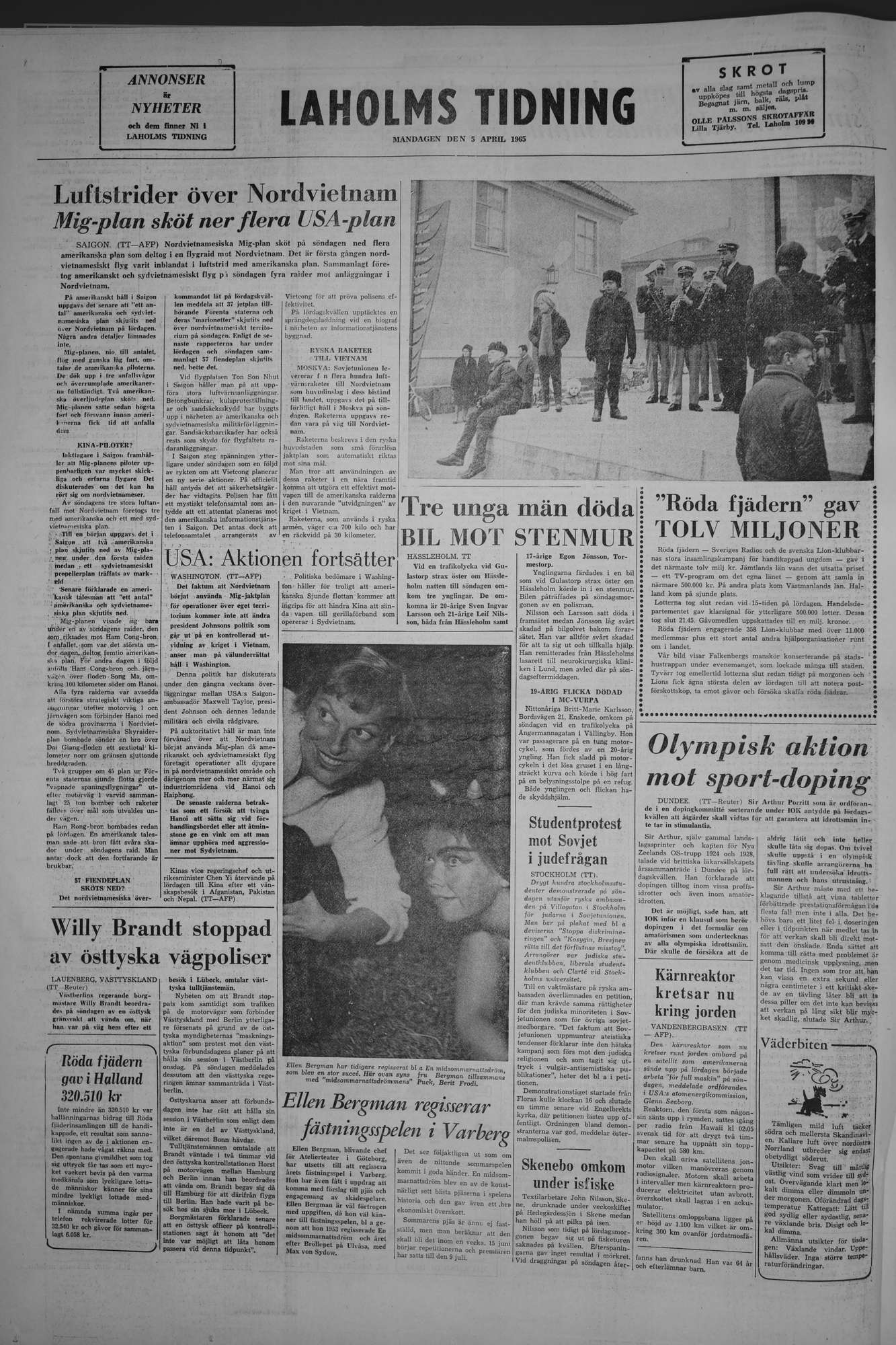 Laholms Tidning Måndag 5 april 1965, sida 8