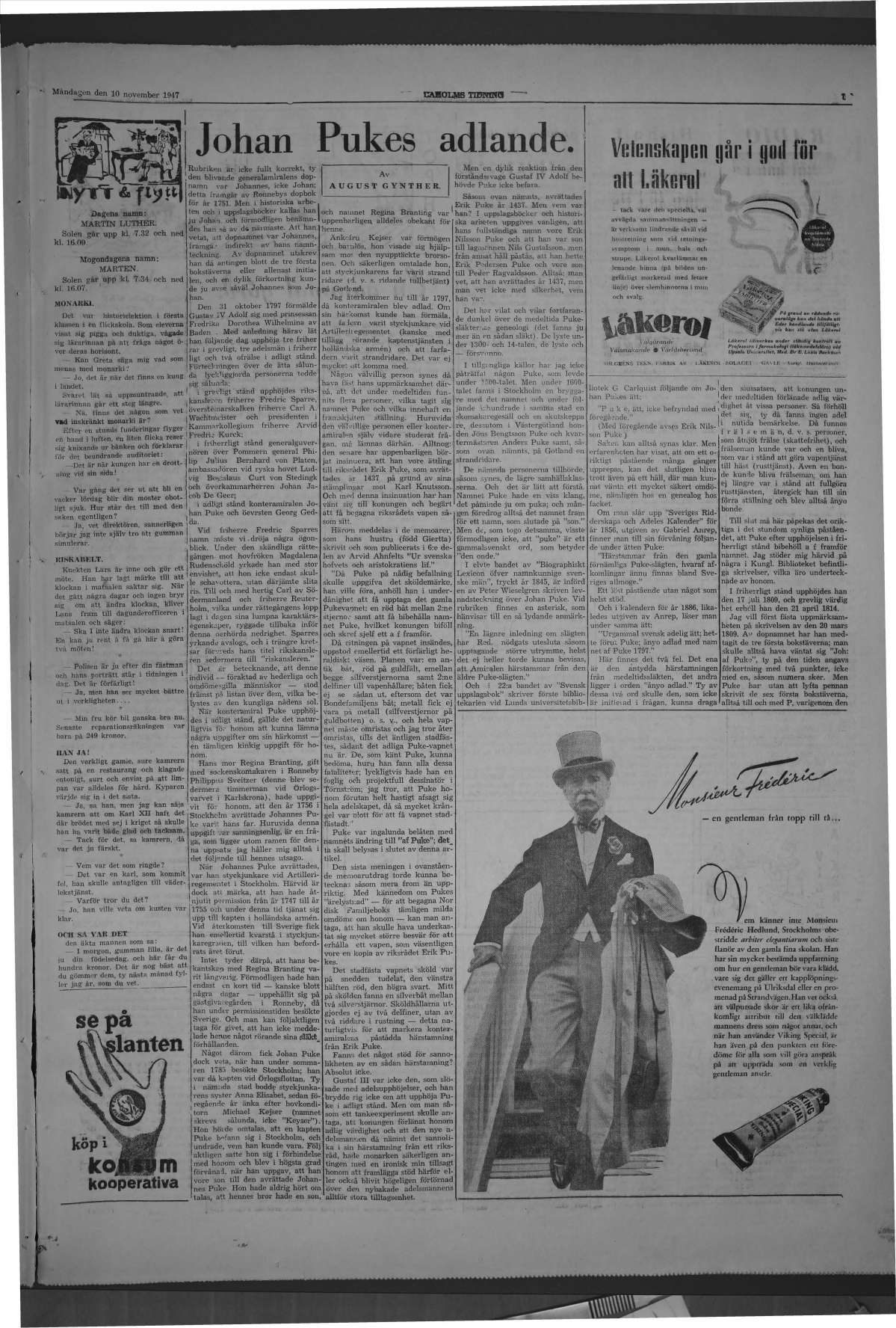 Laholms Tidning Måndag 10 november 1947, sida 7