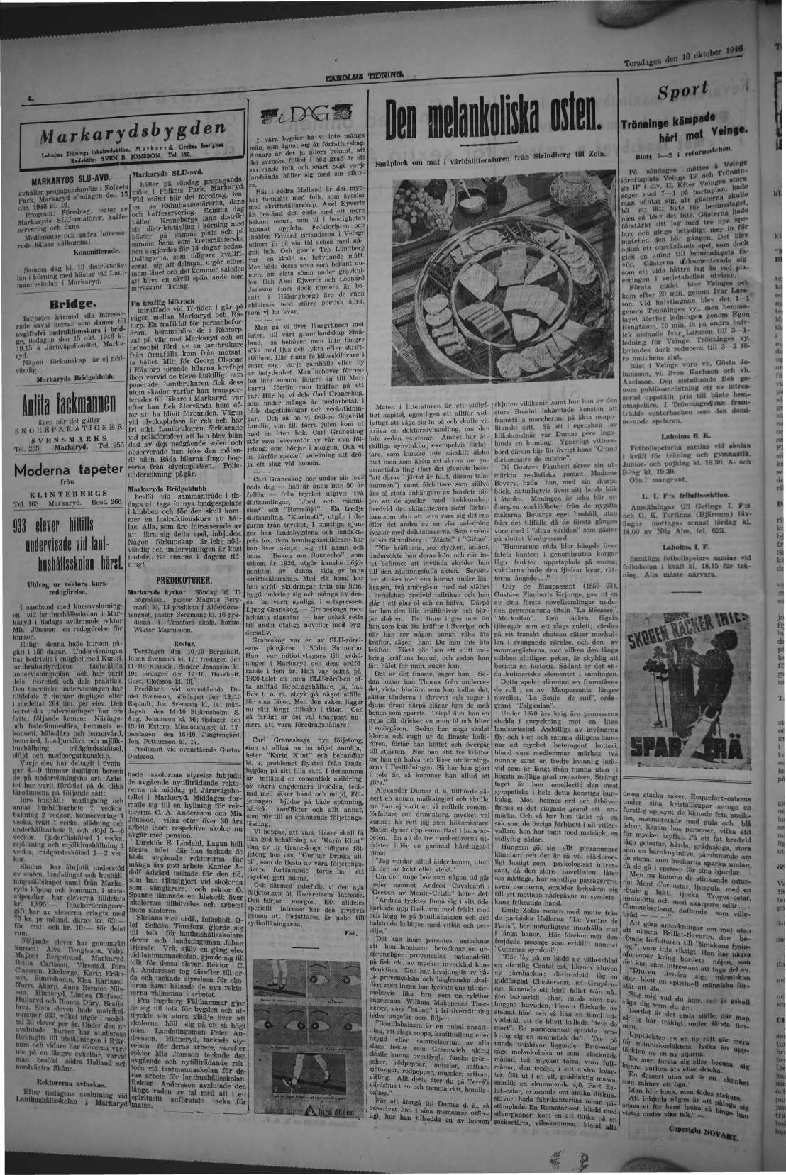 Laholms Tidning Torsdag 10 oktober 1946, sida 4