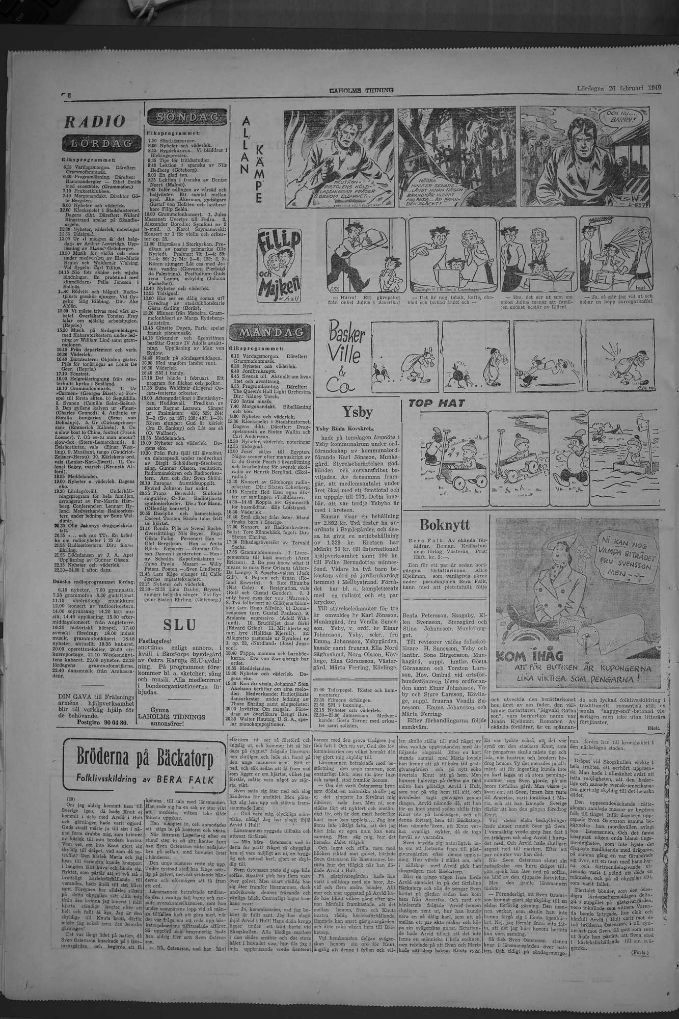 Laholms Tidning Lördag 26 februari 1949, sida 8