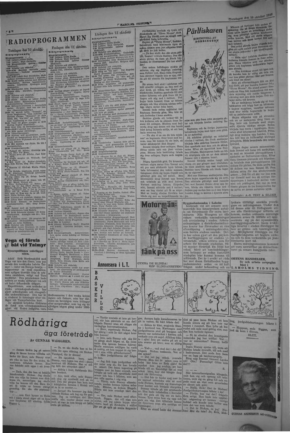 Laholms Tidning Torsdag 10 oktober 1946, sida 6