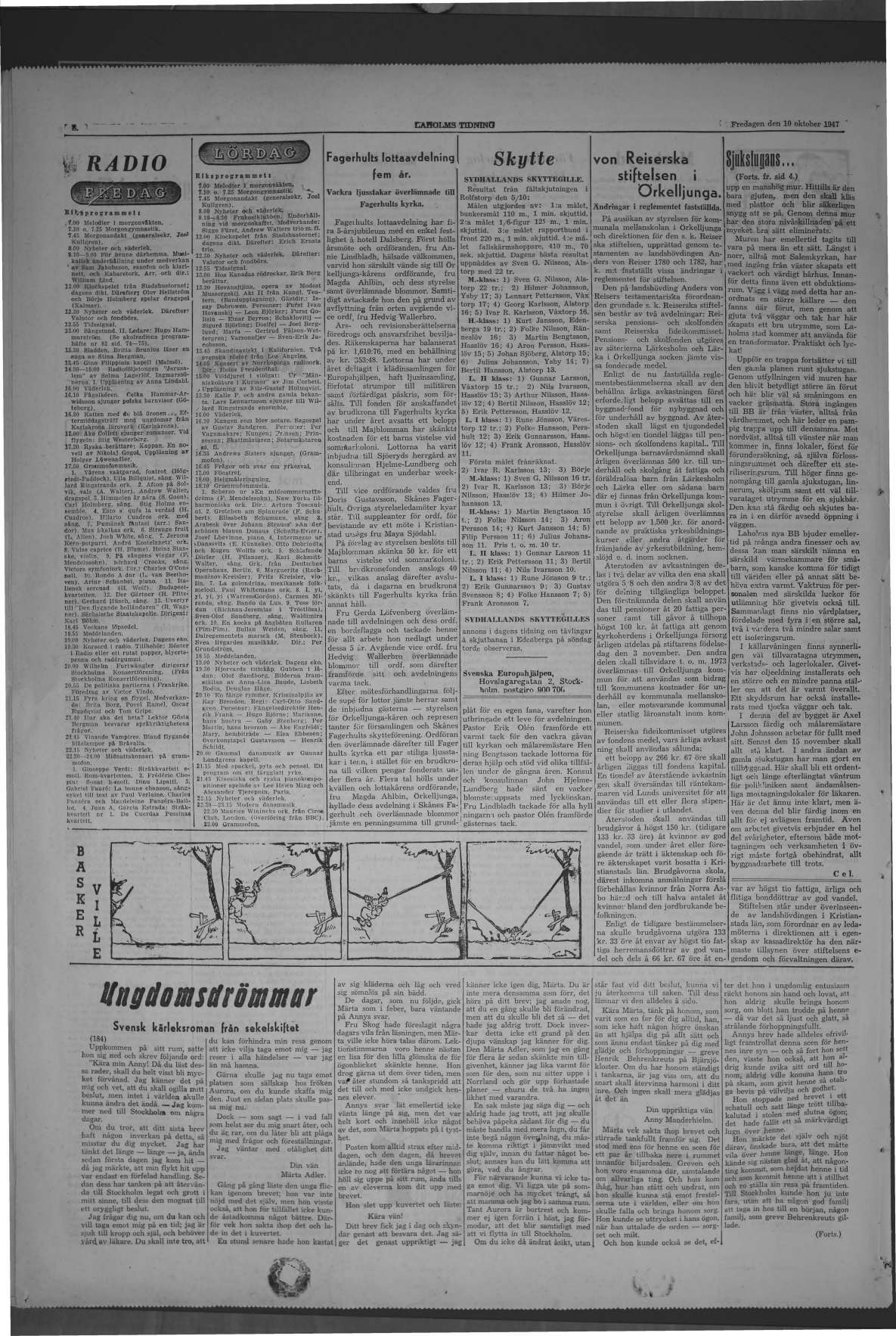 Laholms Tidning Fredag 10 oktober 1947, sida 8