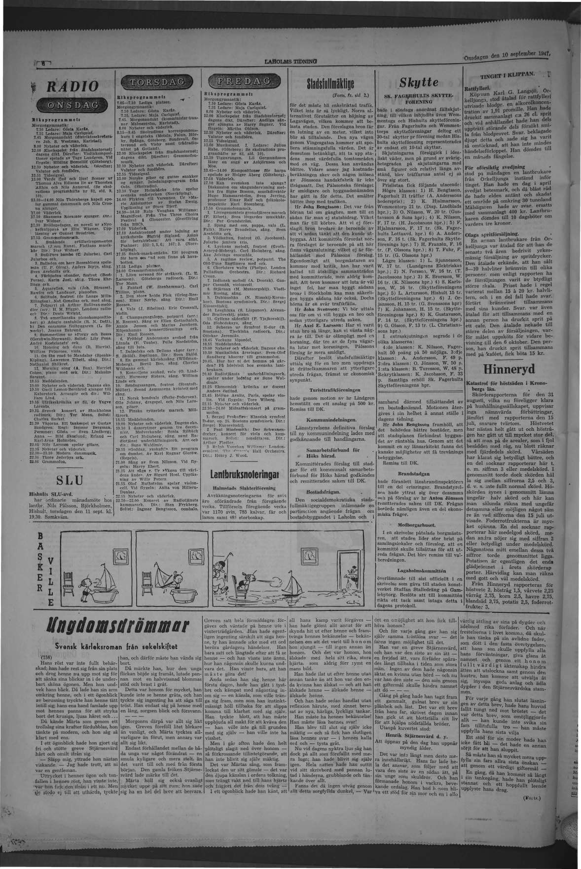 Laholms Tidning Onsdag 10 september 1947, sida 6