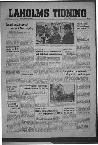 Förstasidan, Torsdag 11 december 1947