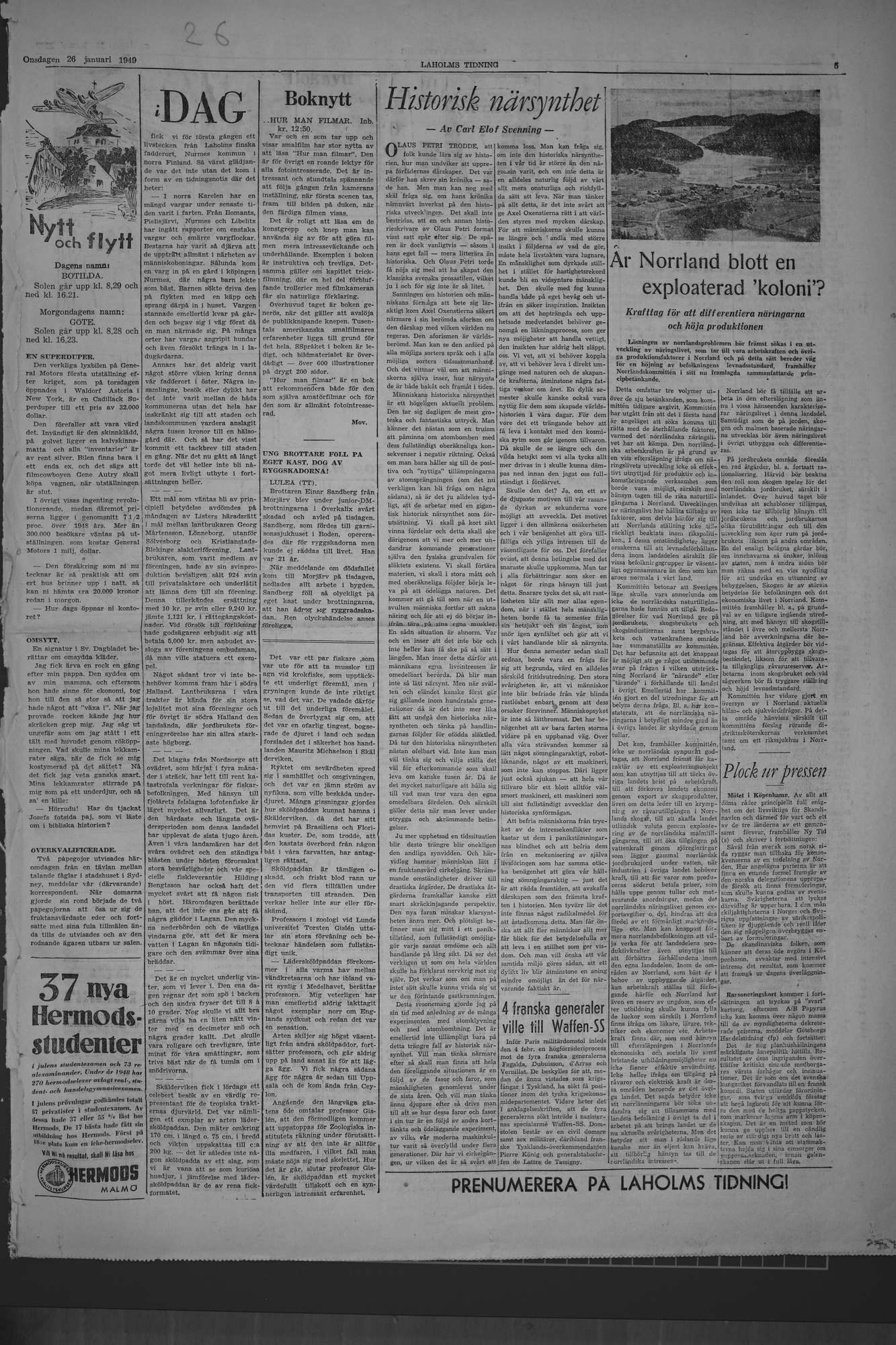 Laholms Tidning Onsdag 26 januari 1949, sida 5