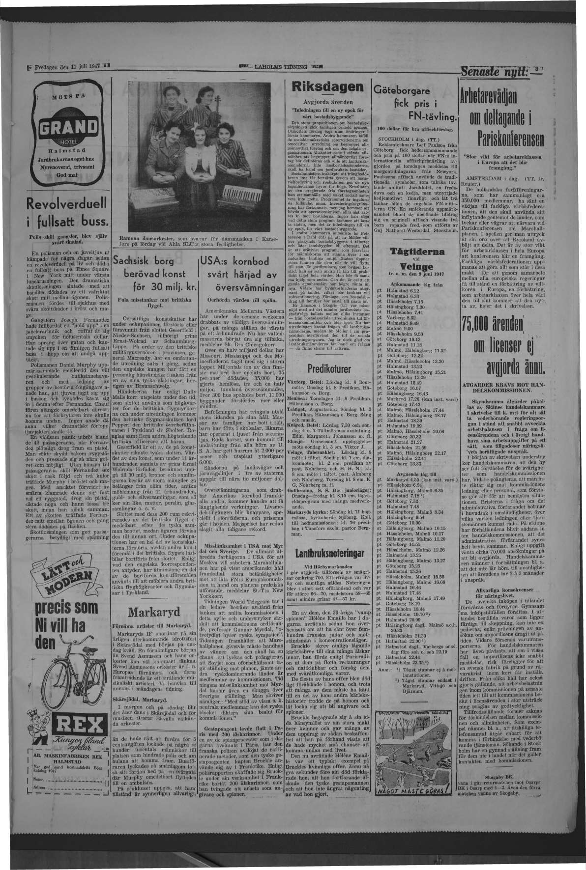 Laholms Tidning Fredag 11 juli 1947, sida 3