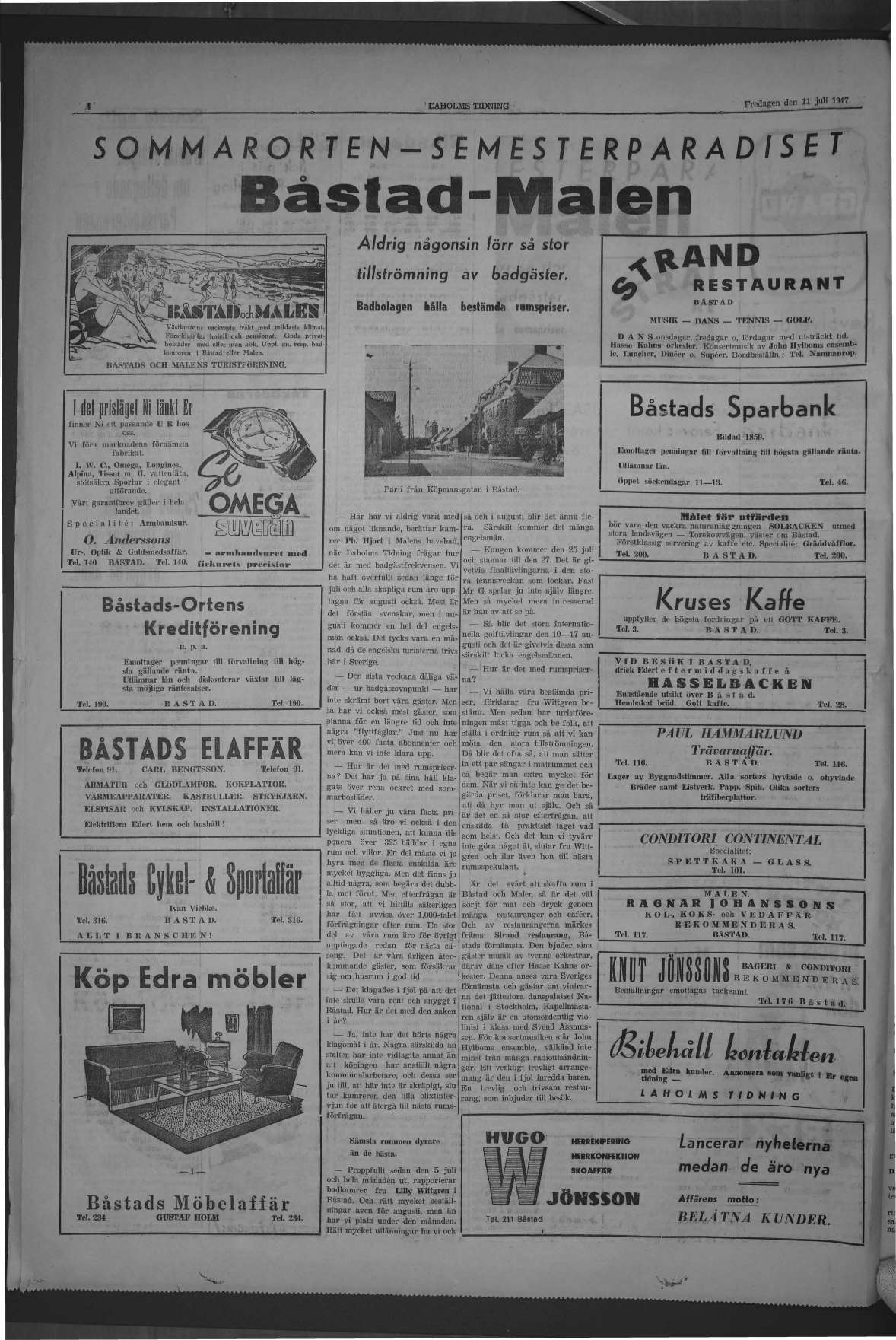Laholms Tidning Fredag 11 juli 1947, sida 4