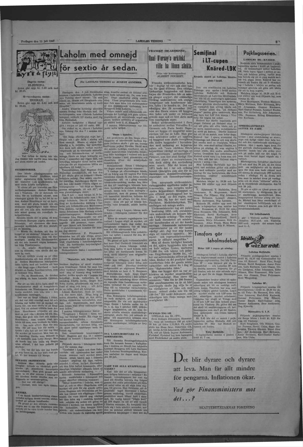 Laholms Tidning Fredag 11 juli 1947, sida 5
