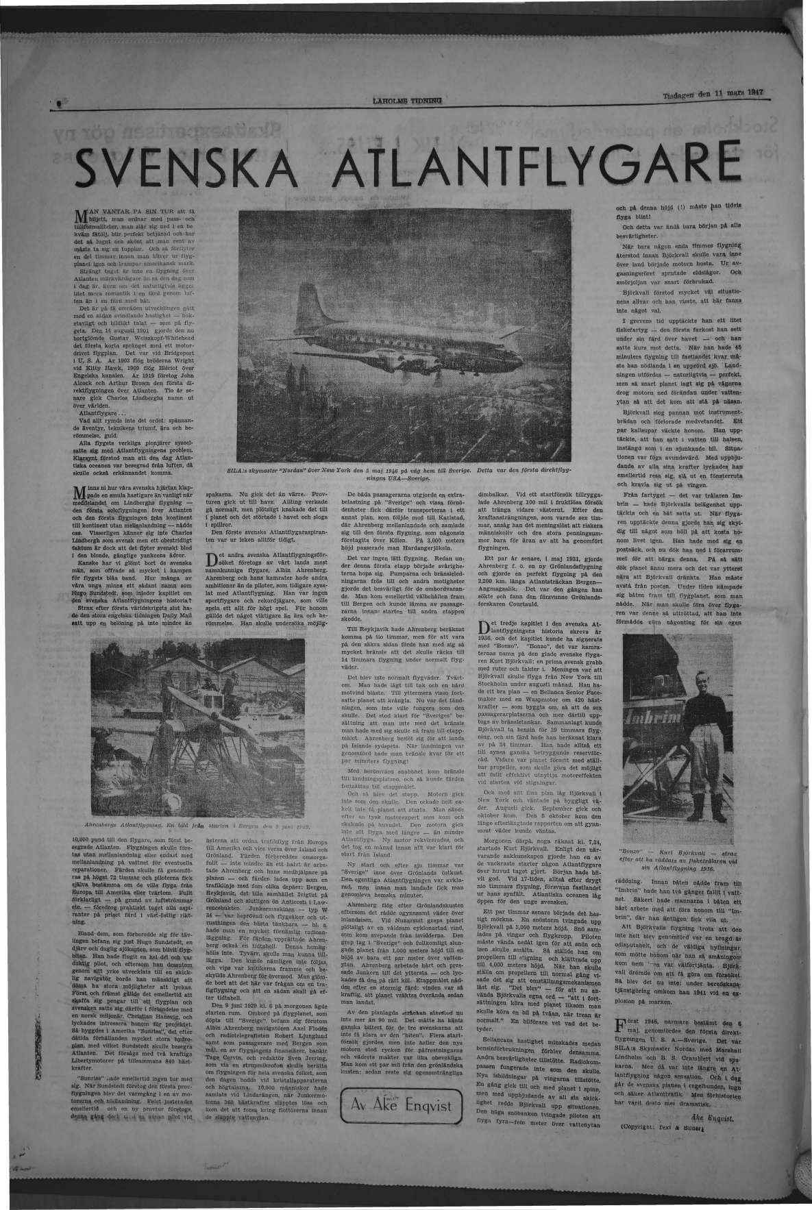 Laholms Tidning Tisdag 11 mars 1947, sida 6