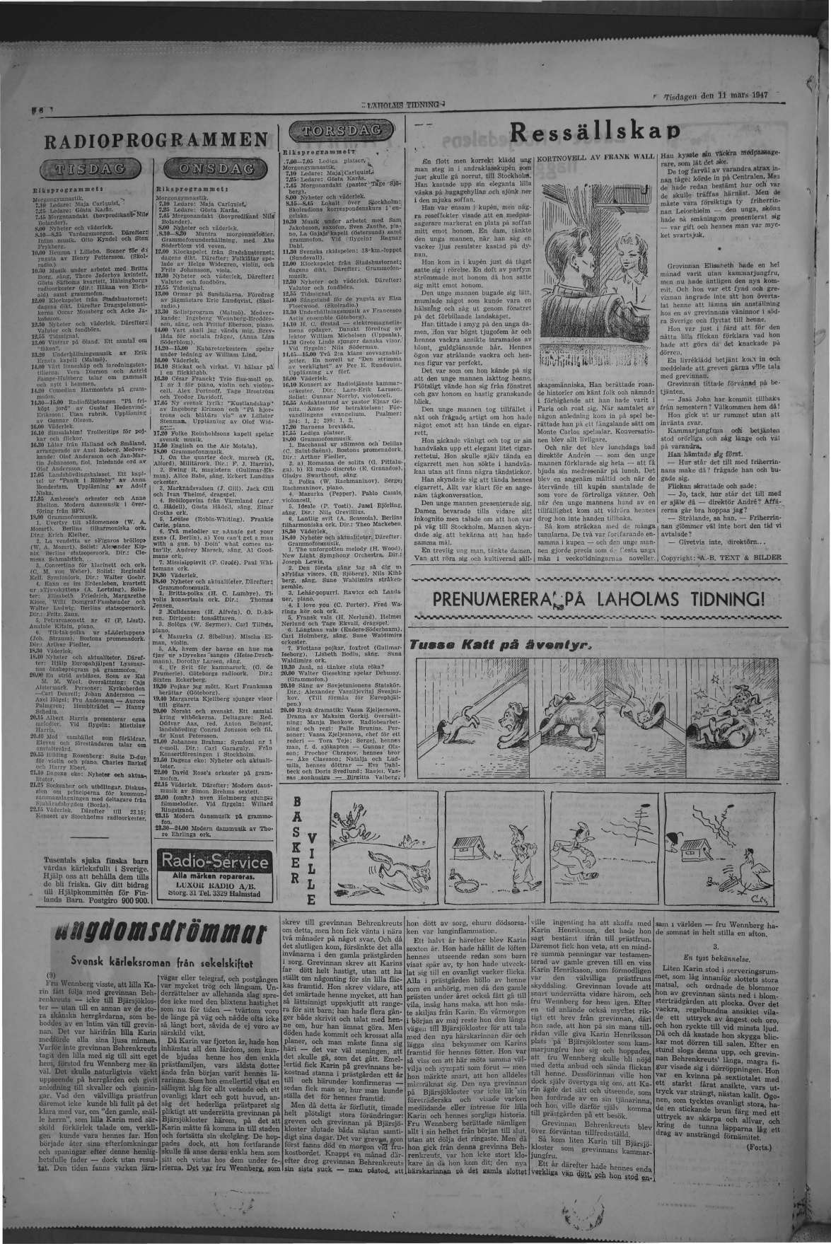 Laholms Tidning Tisdag 11 mars 1947, sida 8
