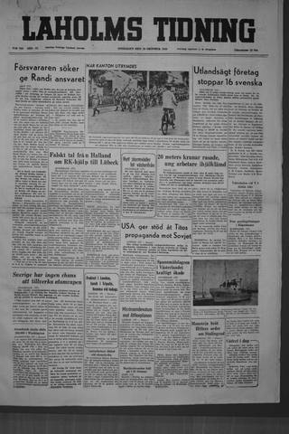 Förstasidan, Onsdag 26 oktober 1949
