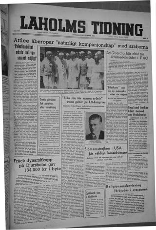 Förstasidan, Onsdag 11 september 1946