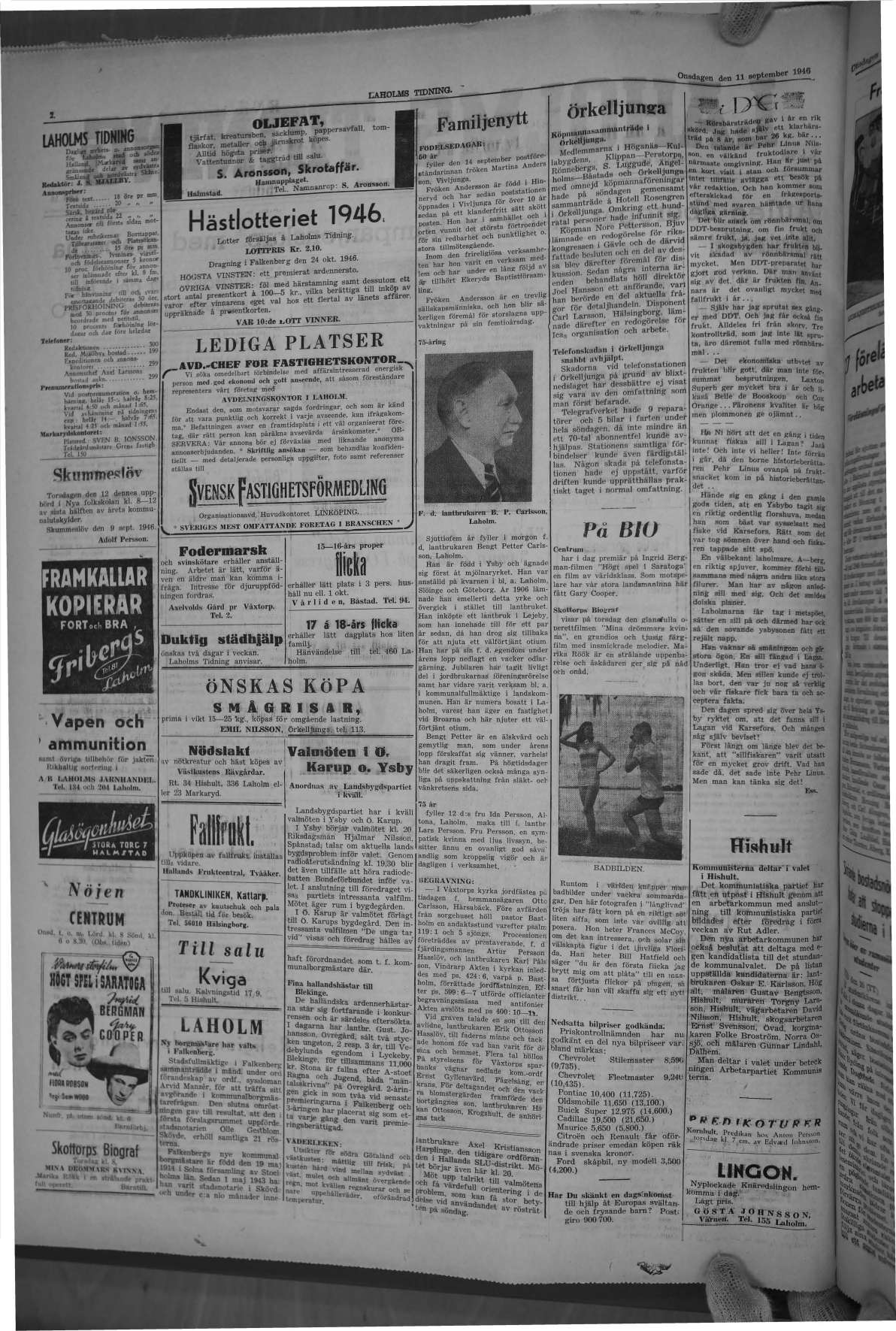 Laholms Tidning Onsdag 11 september 1946, sida 2
