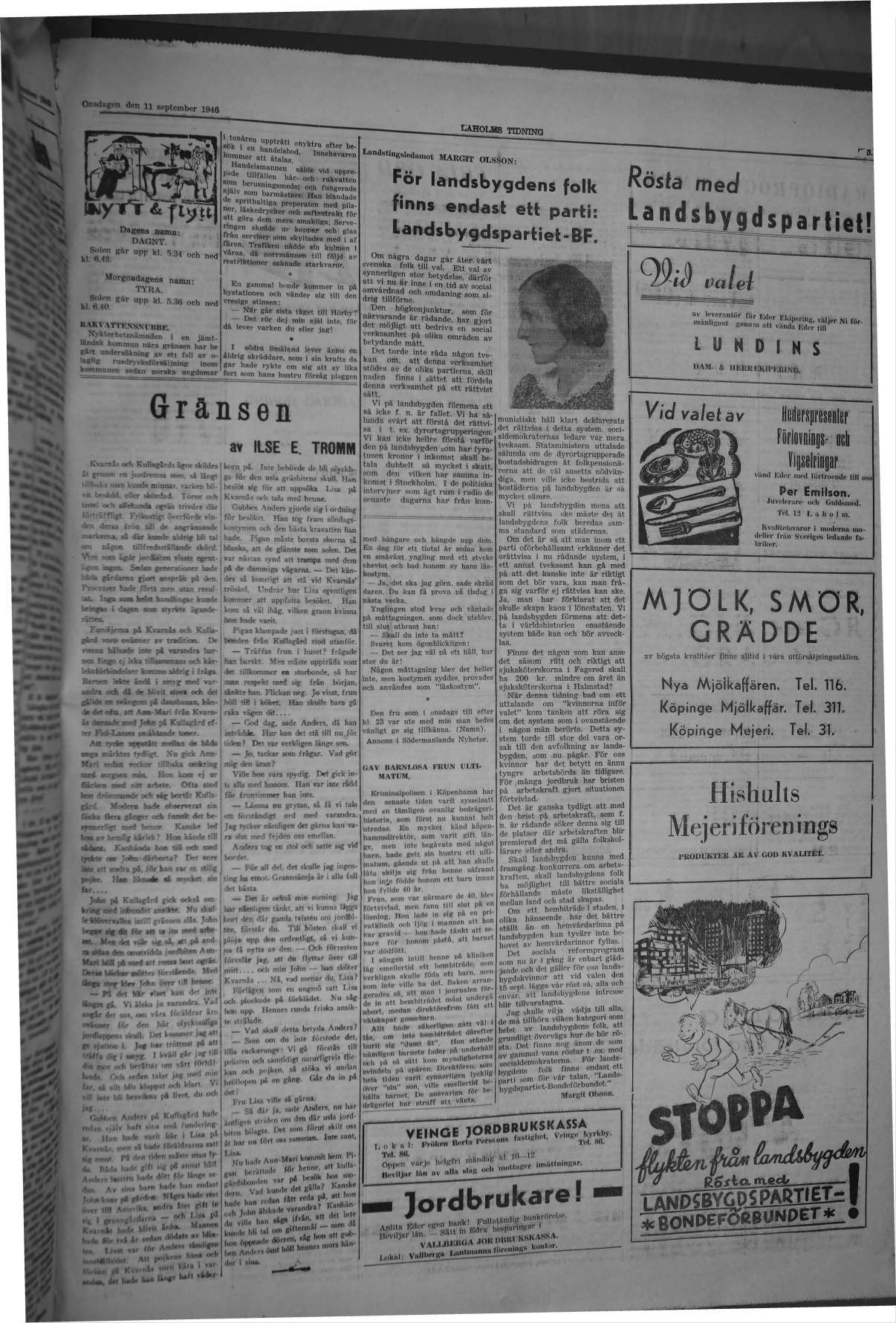 Laholms Tidning Onsdag 11 september 1946, sida 5