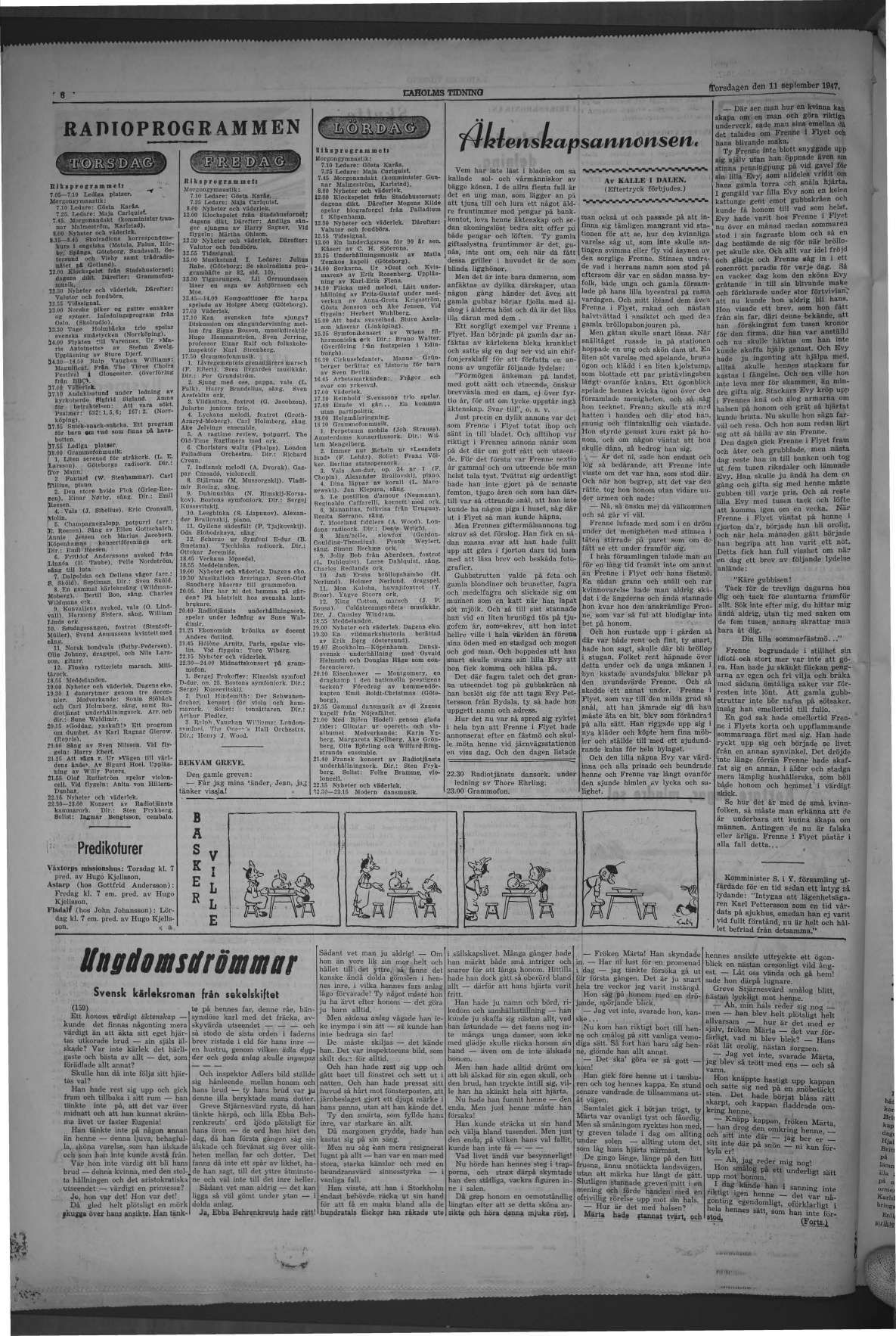 Laholms Tidning Torsdag 11 september 1947, sida 6