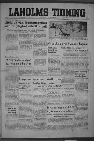 Förstasidan, Onsdag 12 februari 1947