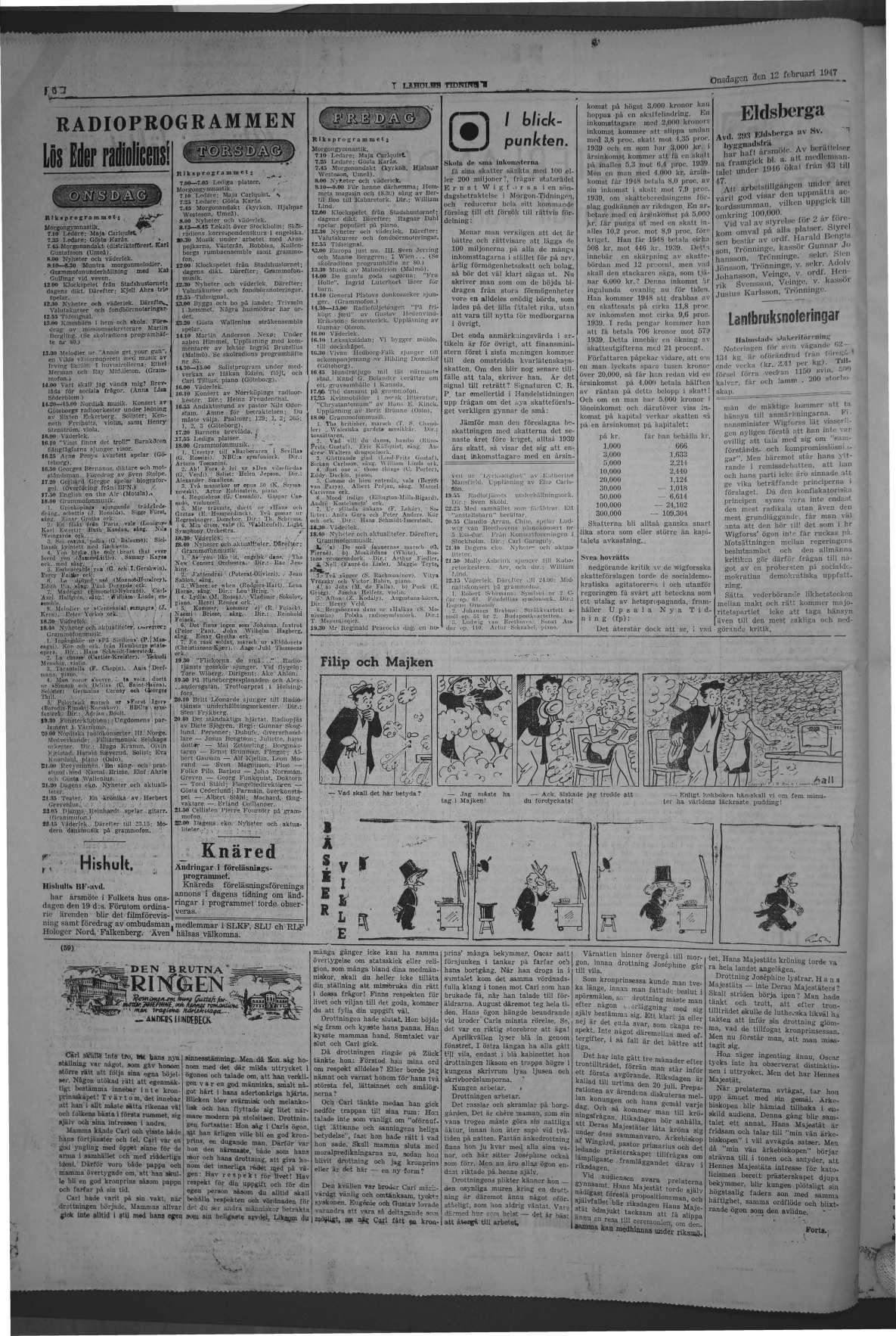 Laholms Tidning Onsdag 12 februari 1947, sida 6