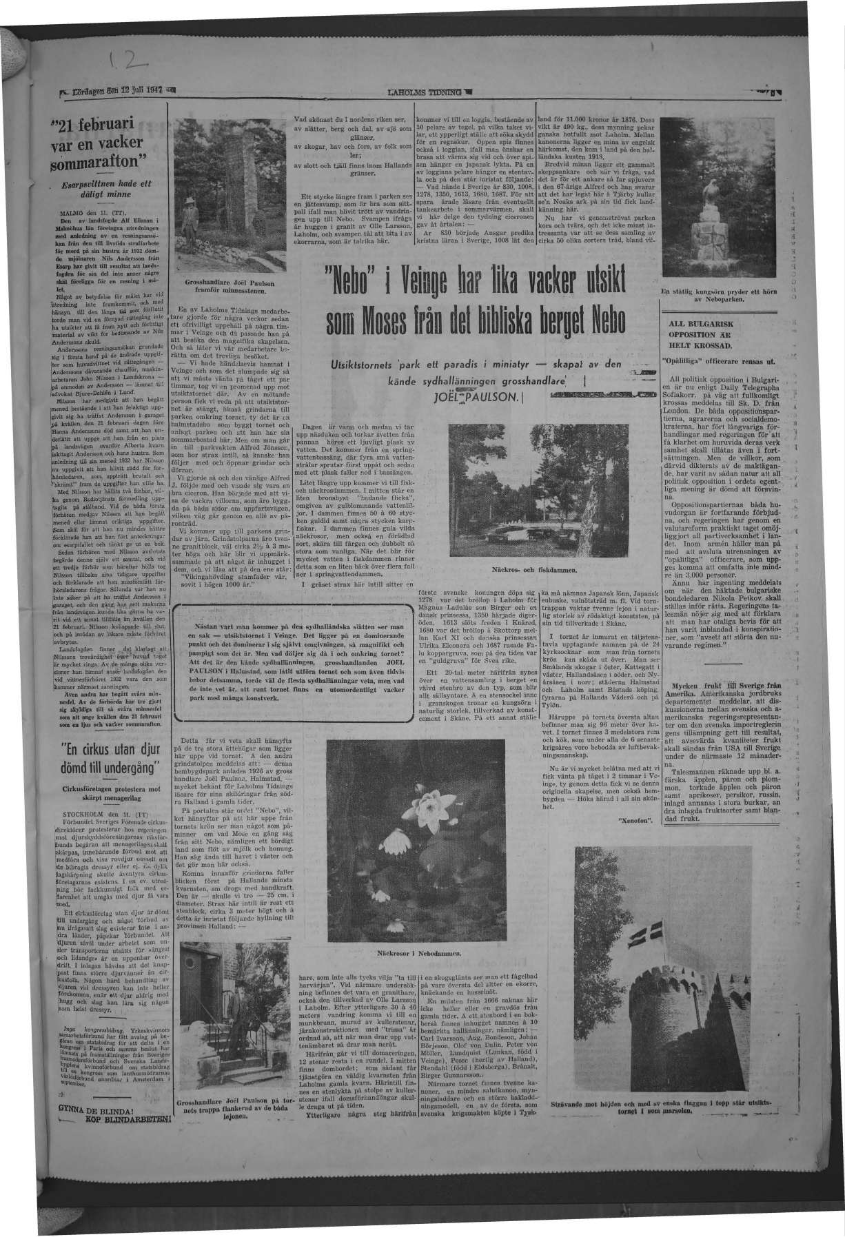 Laholms Tidning Lördag 12 juli 1947, sida 5