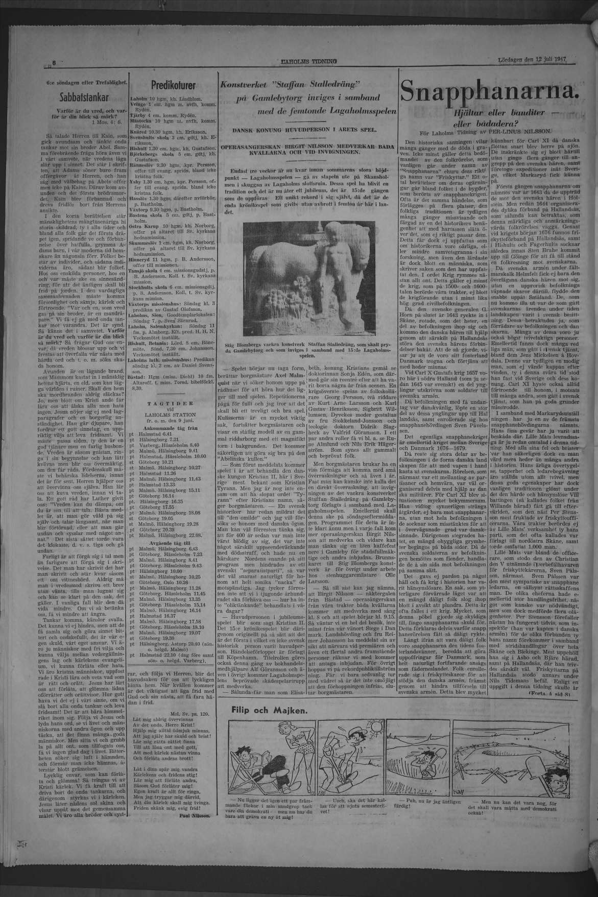 Laholms Tidning Lördag 12 juli 1947, sida 6