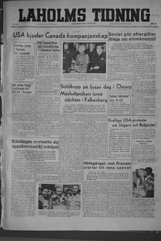 Förstasidan, Torsdag 12 juni 1947