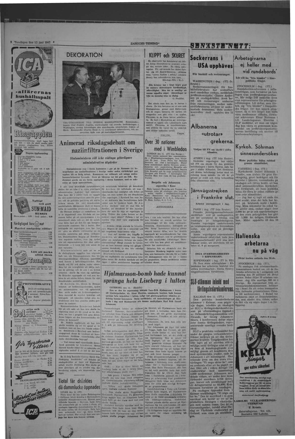 Laholms Tidning Torsdag 12 juni 1947, sida 3