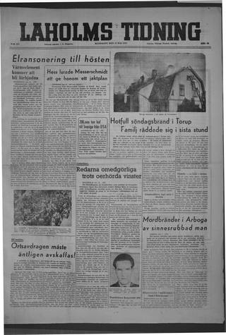 Förstasidan, Måndag 12 maj 1947