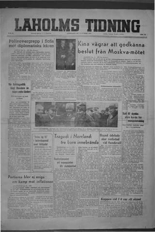 Förstasidan, Onsdag 12 mars 1947