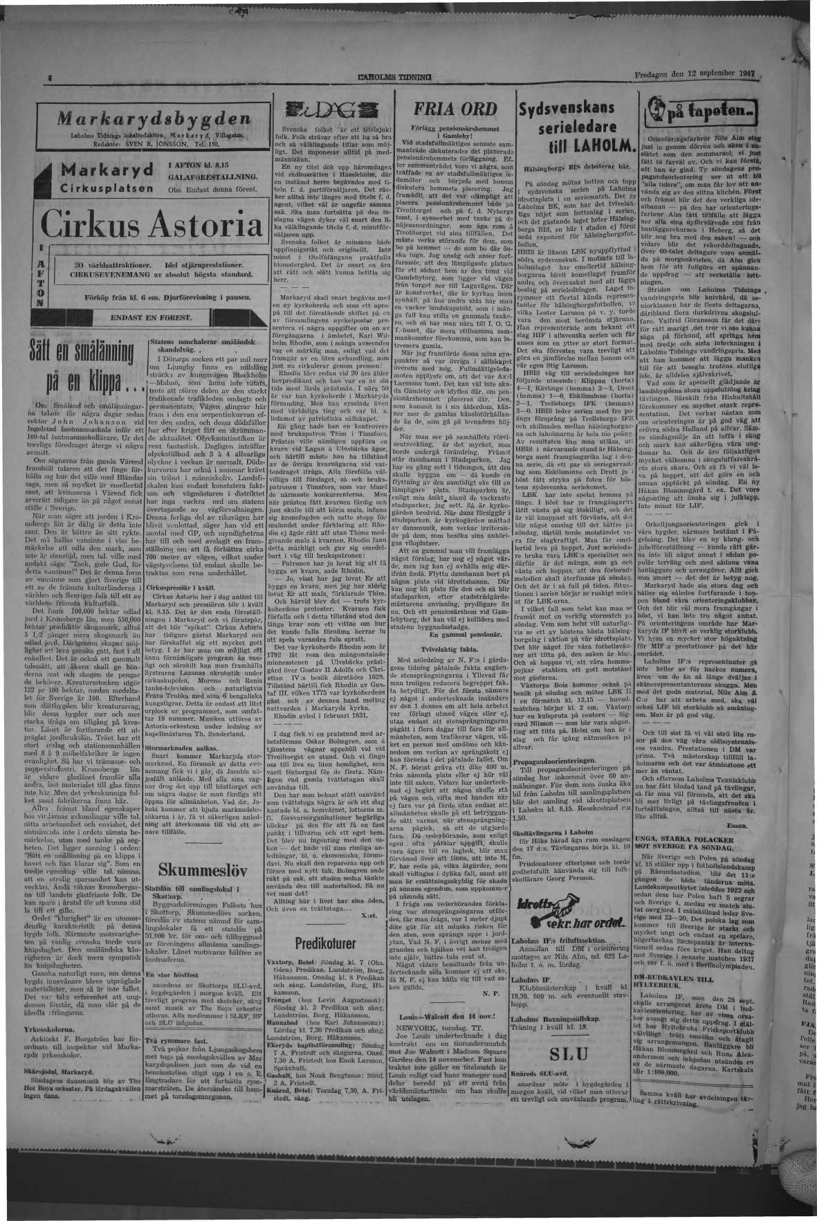 Laholms Tidning Fredag 12 september 1947, sida 4