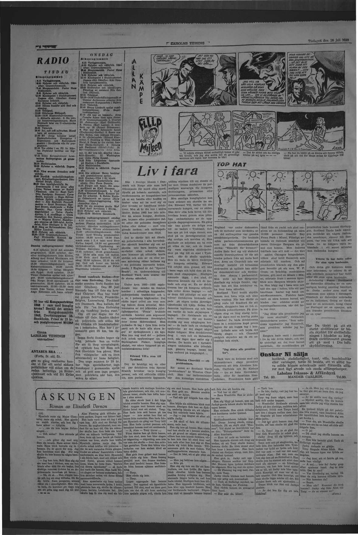 Laholms Tidning Tisdag 26 juli 1949, sida 6
