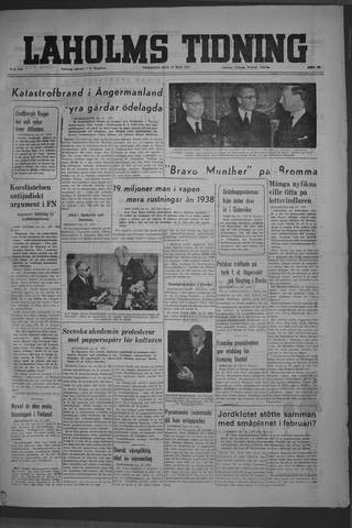 Förstasidan, Tisdag 13 maj 1947