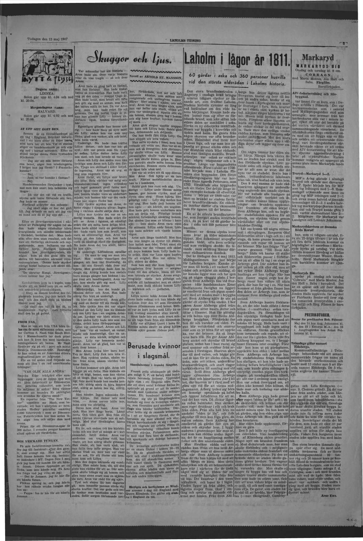 Laholms Tidning Tisdag 13 maj 1947, sida 5