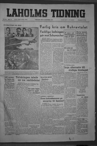 Förstasidan, Lördag 26 november 1949