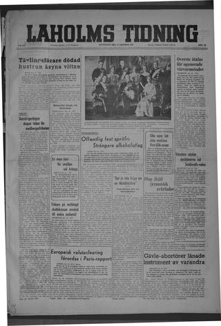 Förstasidan, Måndag 13 oktober 1947