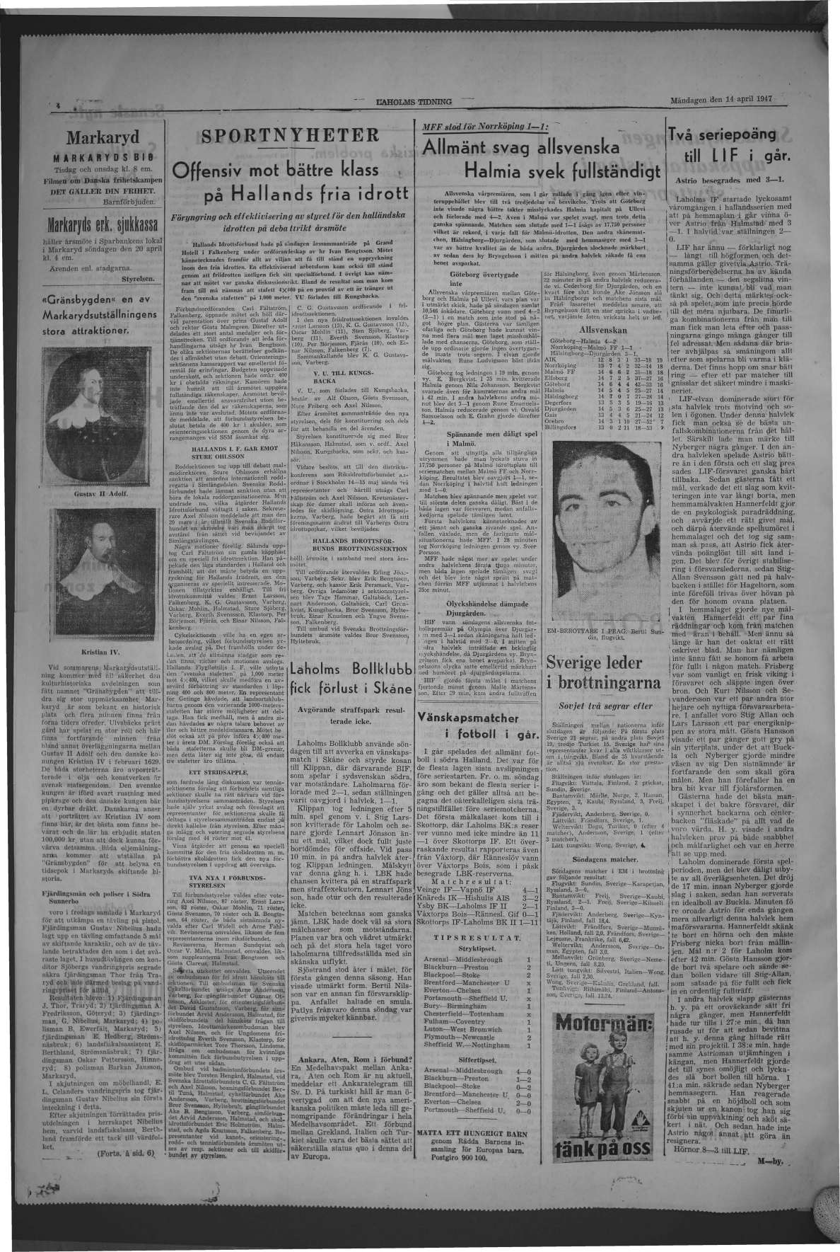 Laholms Tidning Måndag 14 april 1947, sida 4