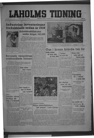 Förstasidan, Torsdag 14 augusti 1947