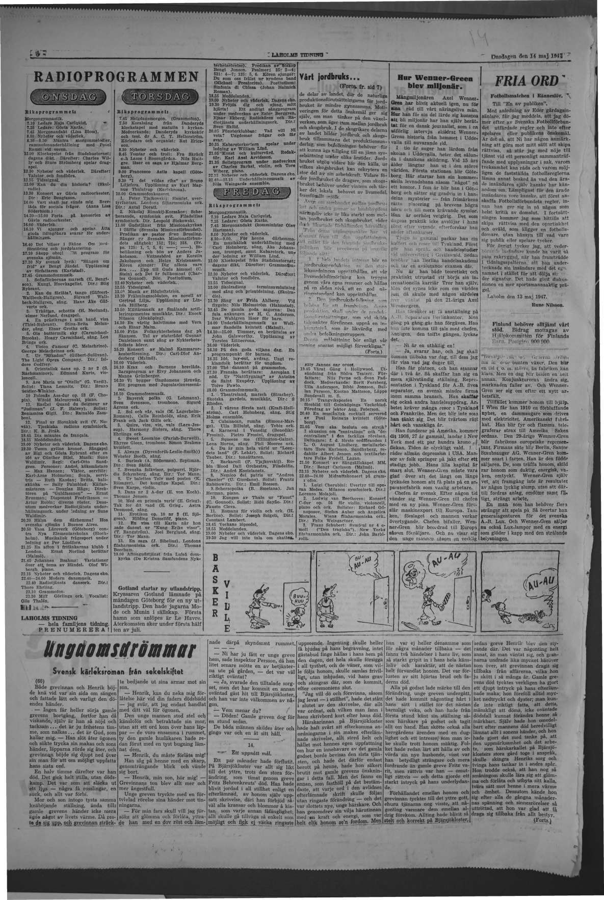 Laholms Tidning Onsdag 14 maj 1947, sida 8