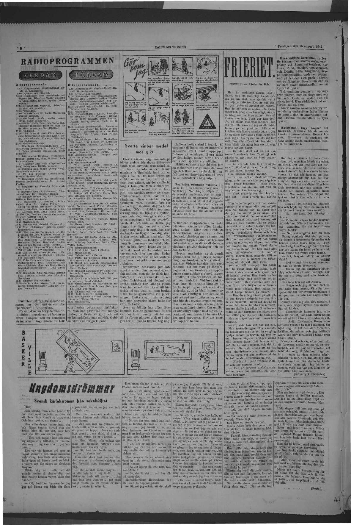 Laholms Tidning Fredag 15 augusti 1947, sida 6